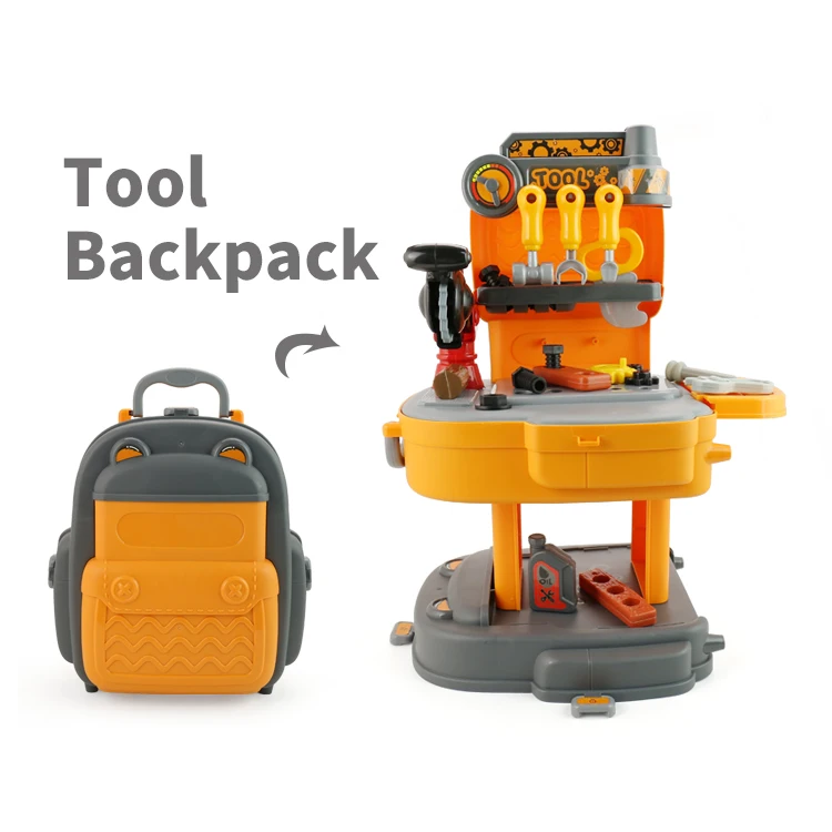Kidewan 3 In 1 Backpack Jouet Simulation Engineer Repair Tool Set Boy Diy Workbench Kids Tool Toys Set (1600231408350)