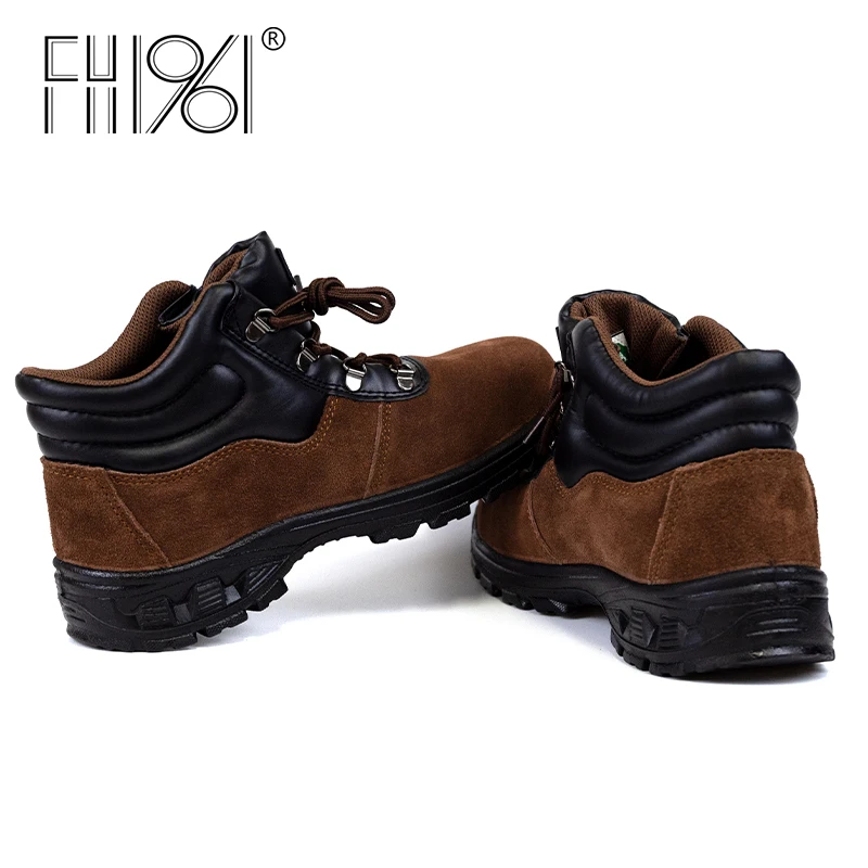 FH1961 Safety Shoes steel toe shoes Anti-Piercing and Water-Resistant Black work boots for men