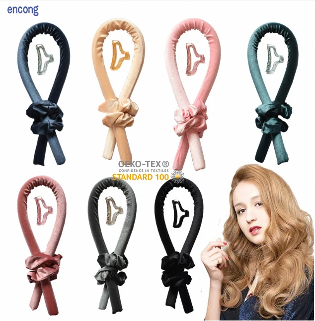 Hair Curling Ribbon Curling Roller Headband Portable Magic No Heat Portable Hair Curler Silk Sleeping Heatless Hair Curler