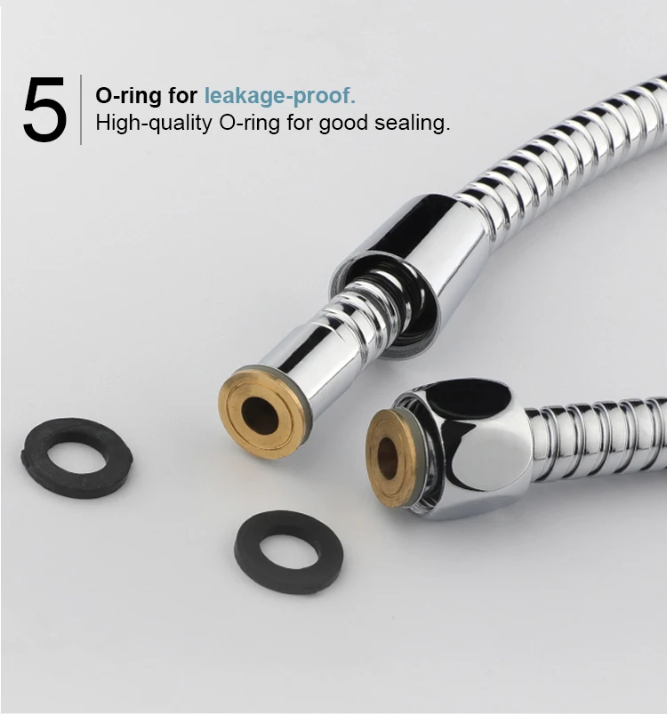 Extra Long Chrome Handheld Shower Head Hose with Brass Insert and Nut Lightweight and Flexible Wholesale Shower Hose