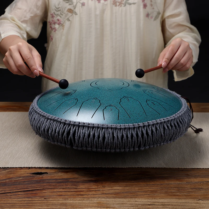HLURU Steel Tongue Drum 15 Notes 14  Musical Instruments Handpan Tank Hand Drum Percussion Instrument With Drum Accessories
