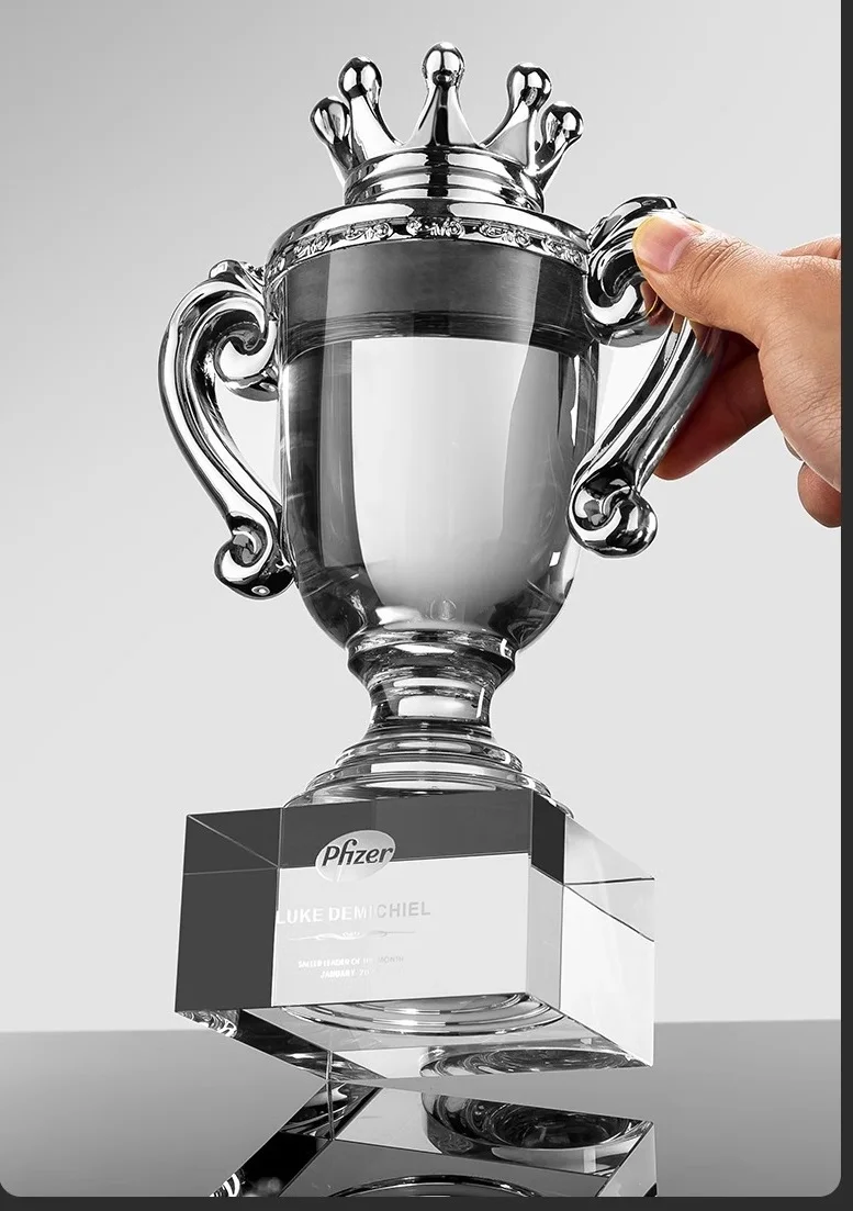 Honor of crystal K9 Crystal Gold Crown Metal Resin Award League Champion Crafts Trophy