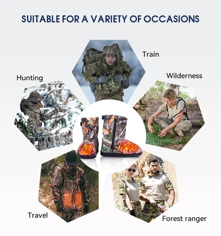 Winter Fashion Men Women Hiking Boots Battery Electric Heated Shoes with Temperature Regulating System Keep Feet Warm