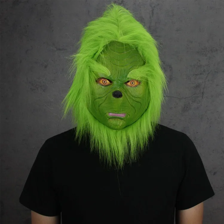 Funny Geek Stole Christmas Cosplay Party Mask Santa XMAS Full Head Latex Mask Further Adult Costume Mask Props