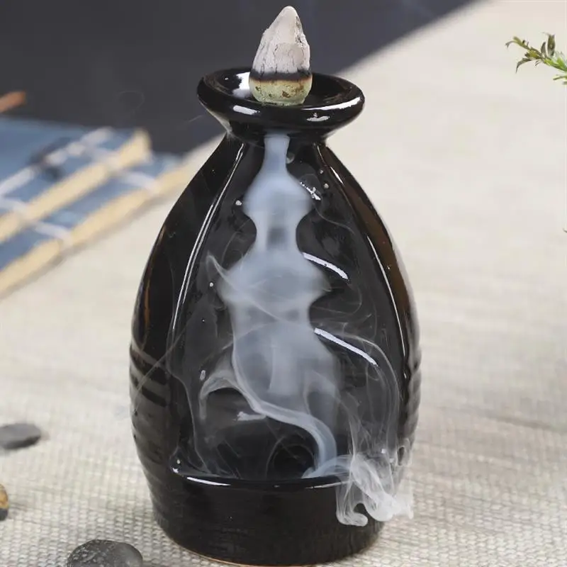YunJing backflow incense burner ceramic crafts stone mill aromatherapy bergamot tower smoke road mountain water