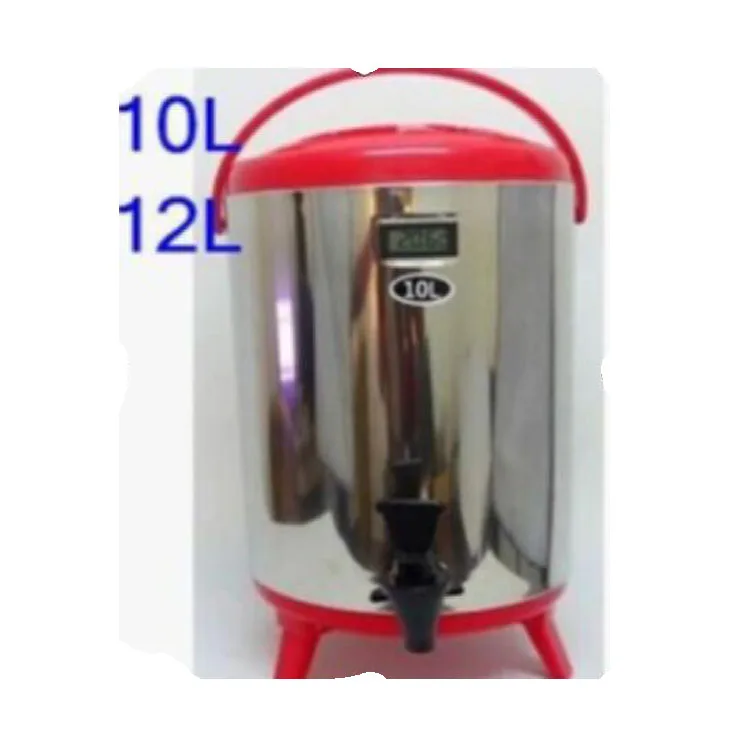 8L 10L 12L Groove Thermos Restaurant Series Stainless Steel Milk Tea With Thermometer Thermos