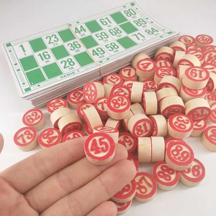 Wood Russian Lotto Game Bingo Cards Set 90pcs