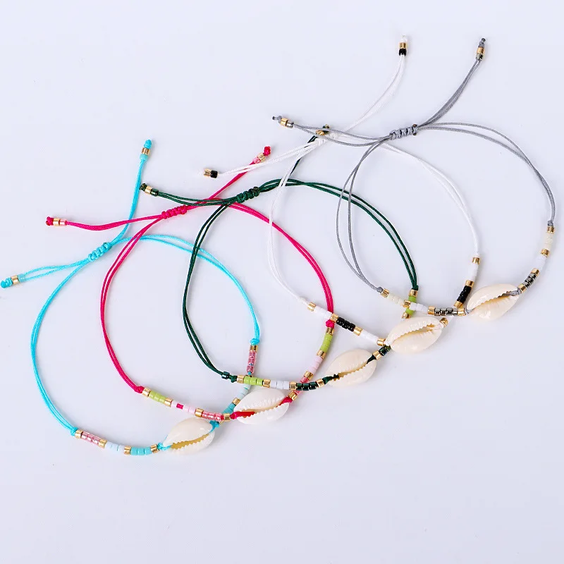 Friendship Bohemian Seed Beads Ankle Bracelet Adjustable Shell Bracelet For Women