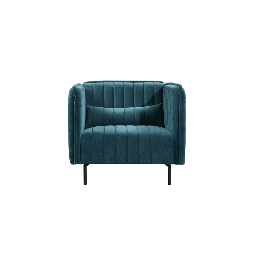 Modern Simple Design Hotel Custom Knockdown Upholstered Blue Fabric Leisure Velvet Chesterfield Sofa 2 Seater Apartment