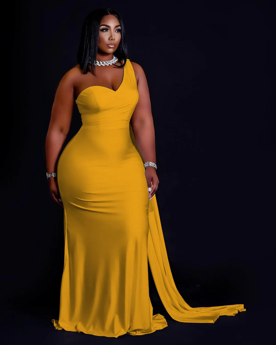 PQ8647 plus size women 3XL 4XL summer 5colors sleeveless one shoulder irregular maxi dresses