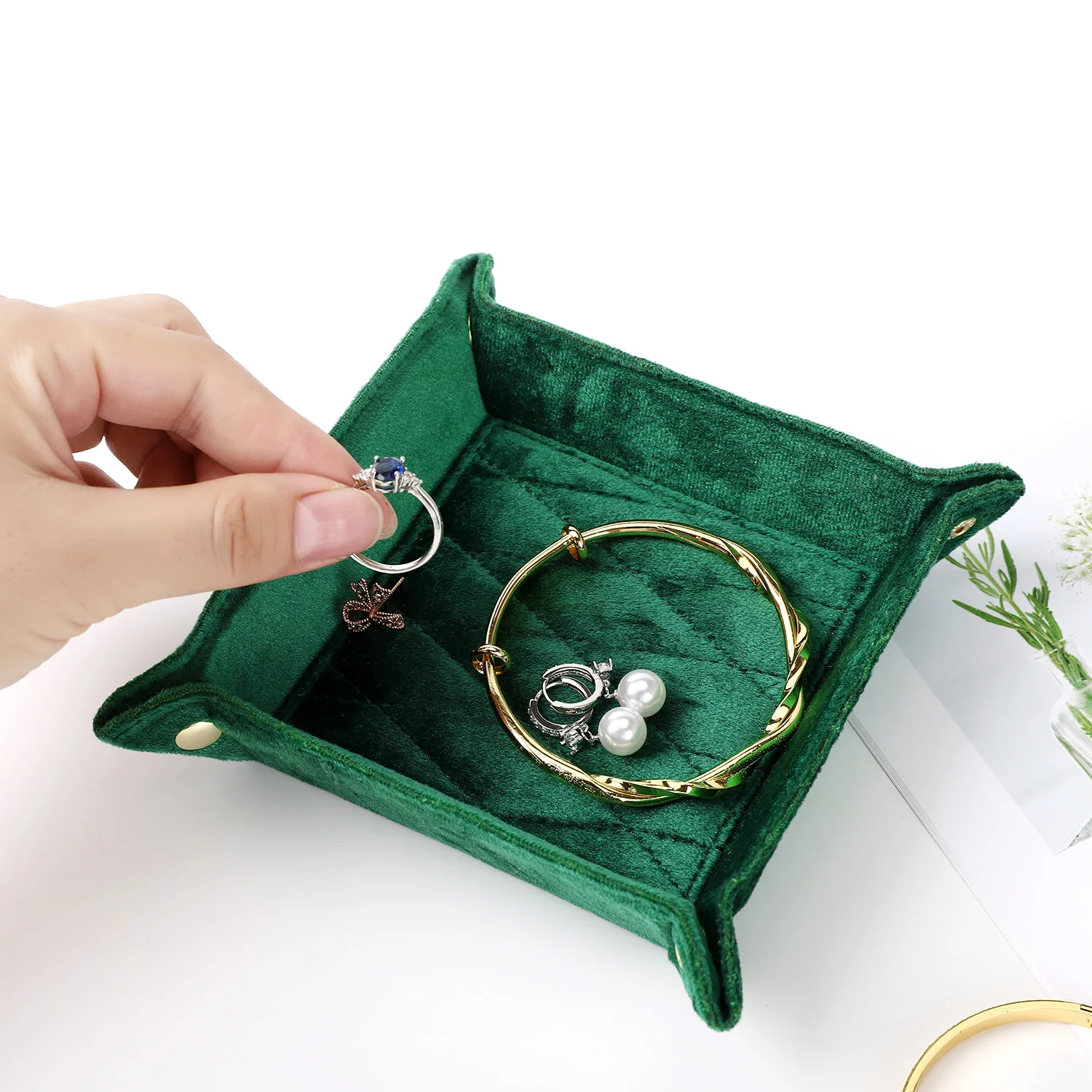 Velvet Jewelry Tray Jewelry Ring Display Ring Tray Display Diamond Ring Emeralds Pendant Display Tray Jewelry Show Logo Custom