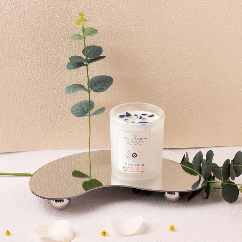 crystal candle wholesale wedding  soy wax customised jar frosted glass crystal candle holders