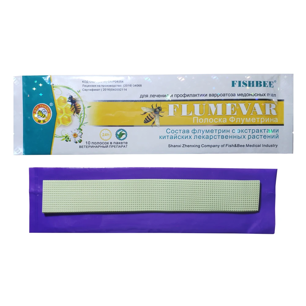 
Fishbee 10 strips FLUMEVAR flumethrin Strip varroa mite killer with Chinese herbal medicine extracts 