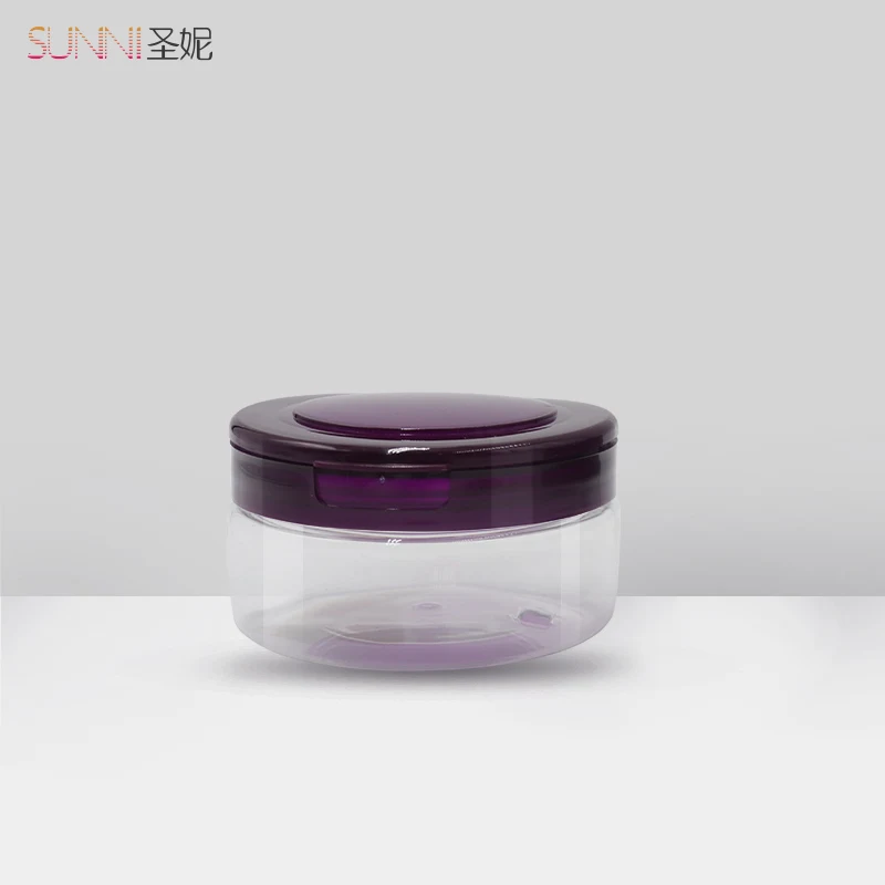 Transparent Night Cream Jar PP Flip Bottle 100ml Amber Pet Plastic Bottle