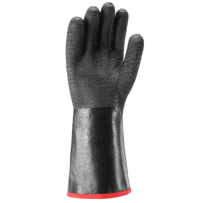 Long BBQ grill gloves 500 Degree Heat High Temperature Resistant Glove For Grill Fireproof Black Neoprene Thicken Gloves