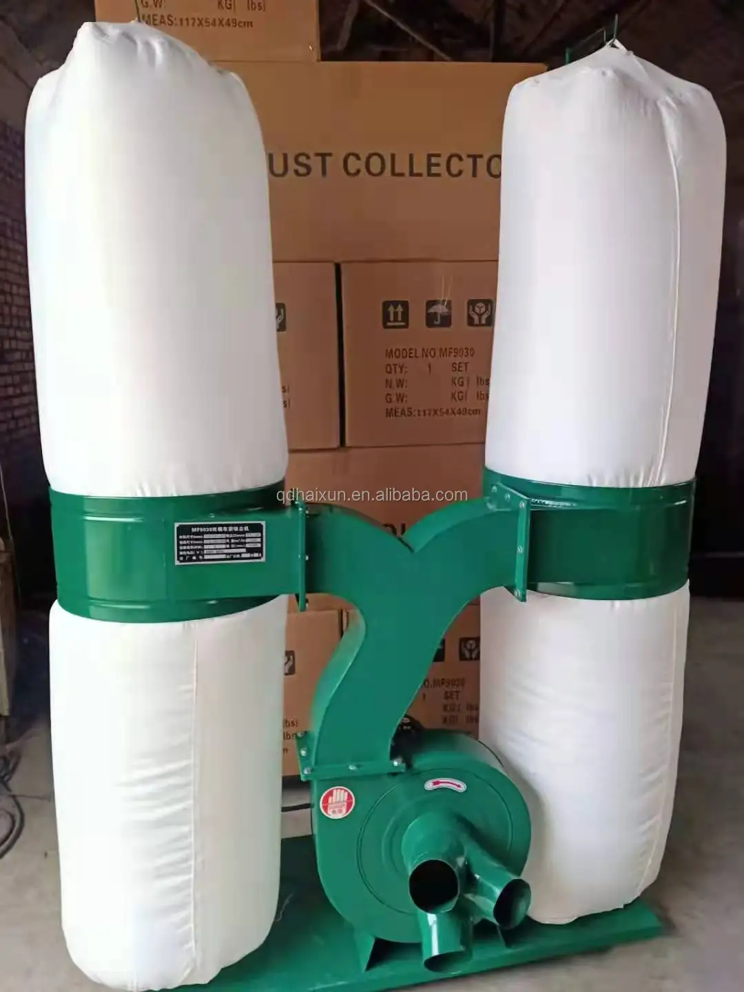 China 3kw 4hp Industrial woodworking wood powder dust bag dust collector filter extractor extraction system machine