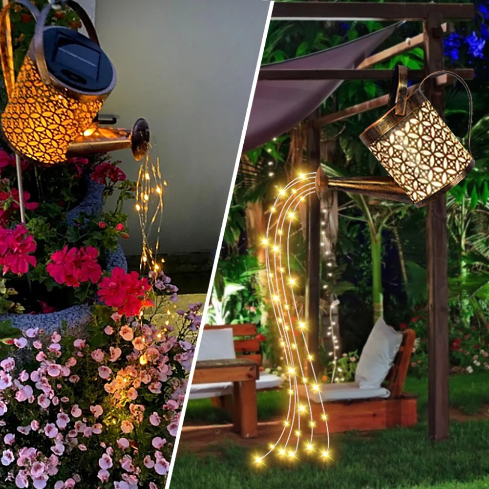 Solar LED Watering Can Light Garden Outdoor Waterproof Landscape Kettle Lighting Waterproof Solar Lawn Stake Lamp