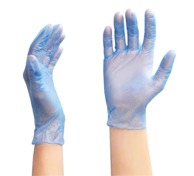 Food grade High Quality waterproof blue powder free Vinyl  PVC Gloves