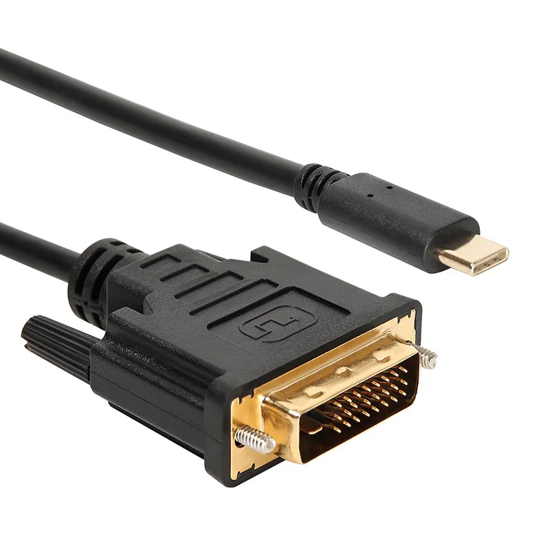 1.8m length Type c USB-C male  to DVI  24+1 Adapter  Converter Cables to type c male for Projector / TV