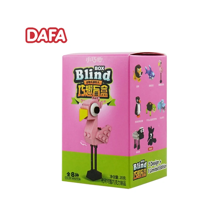 High quality blind box Animal series surprise building block and chocolate biscuit cup for kids