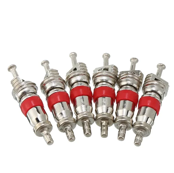 6Pcs Universal Tyre Valve Cores With Remover Tool Schrader Valves Kitfor Cars Trucks Motorcycles Bike Durable Repair Tools Parts