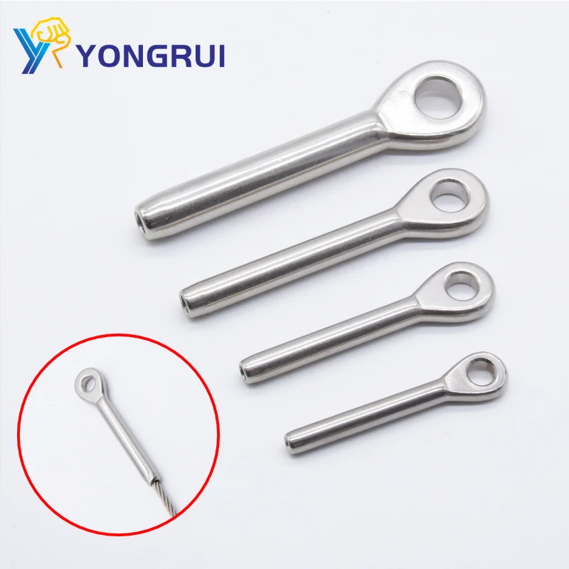 Top Quality Wire Rope Fittings Rigging Hardware Railing Cable Stainless Steel Eye Swage