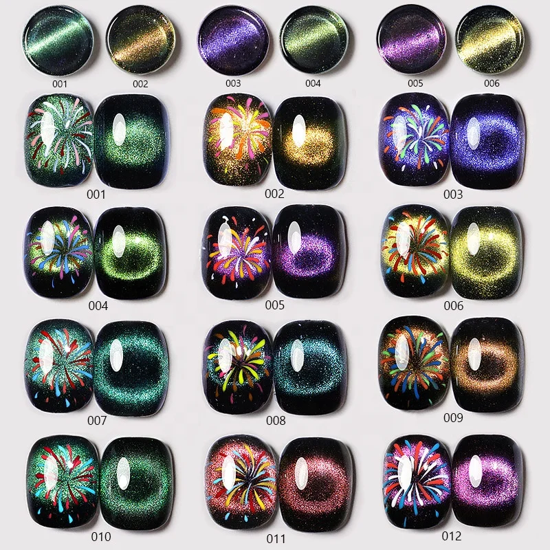 ROSALIND Gel Nail Polish Brand Manufacturer Custom Best Seller 15m Long Lasting UV Led Firework Cat eye Gel Polish Magnetic 9D