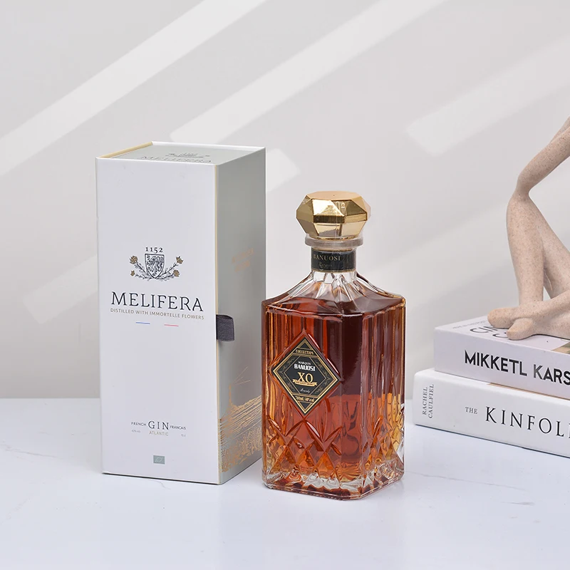 Manufacturer Custom Biodegradable Rigid Paper Box Liquor 2 Single Lafite Bottles Packaging Folding Wine Gift Box For Whisky