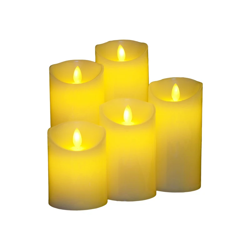 
USB charge real paraffin wax flickering LED candles with remote 