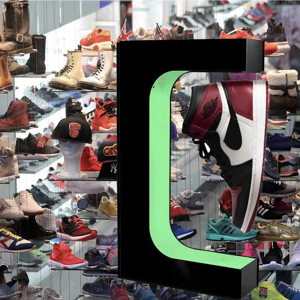 OEM 16 Colors remote Levitating Shoe Display Stand With Adjustable Weight Knob  Floating sneaker rack shoe shelf holder