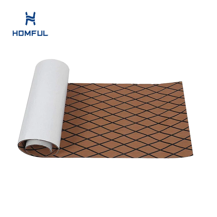 HOMFUL Boat Accessories Non-Slip Self-Adhesive Boat Deck Mat EVA Foam Marine Mat Diamond Pattern Boat Floor Mat