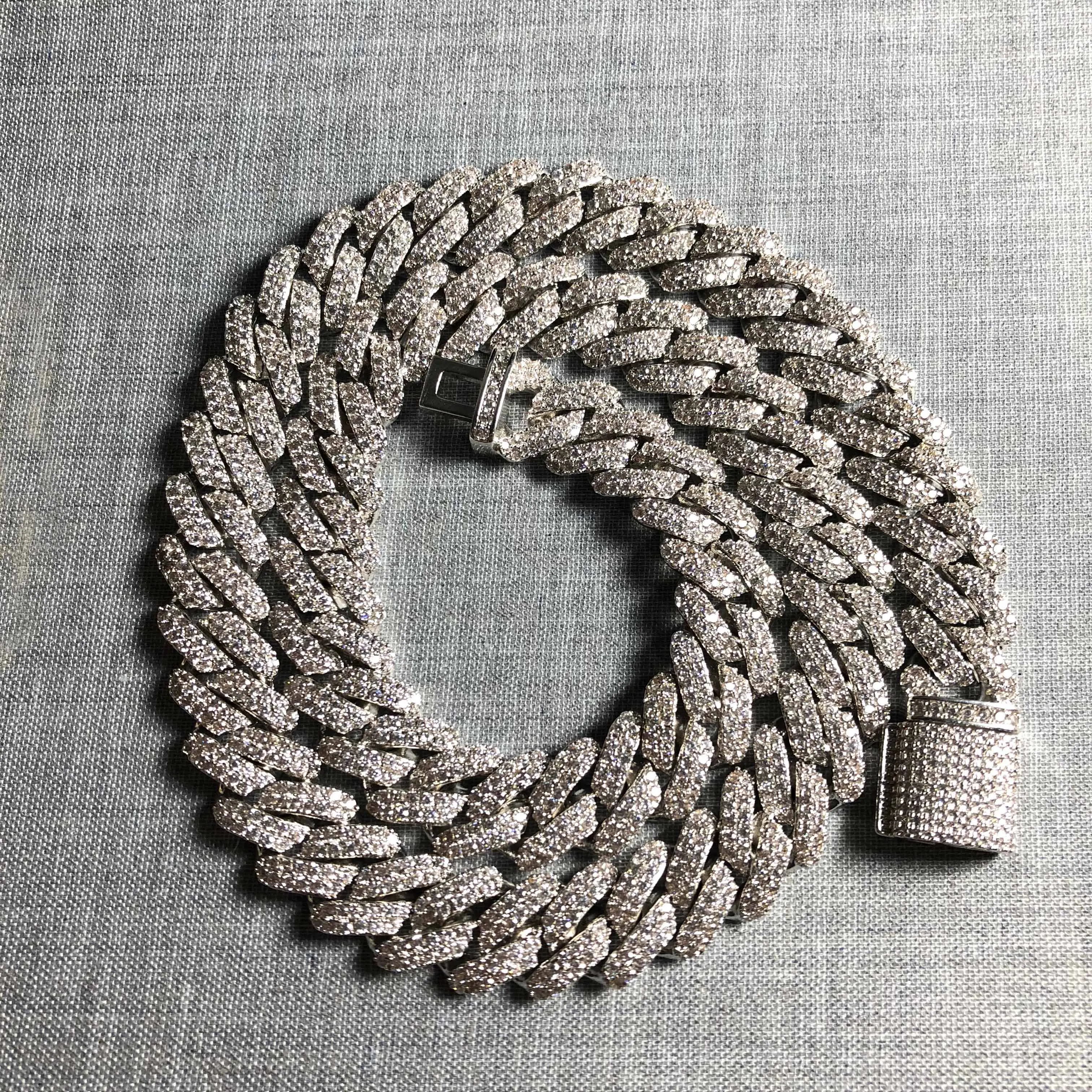 Bling high quality diamond chain, 18 k gold necklaces, Cuba Europe and the United States foreign trade jewelry YSS1020