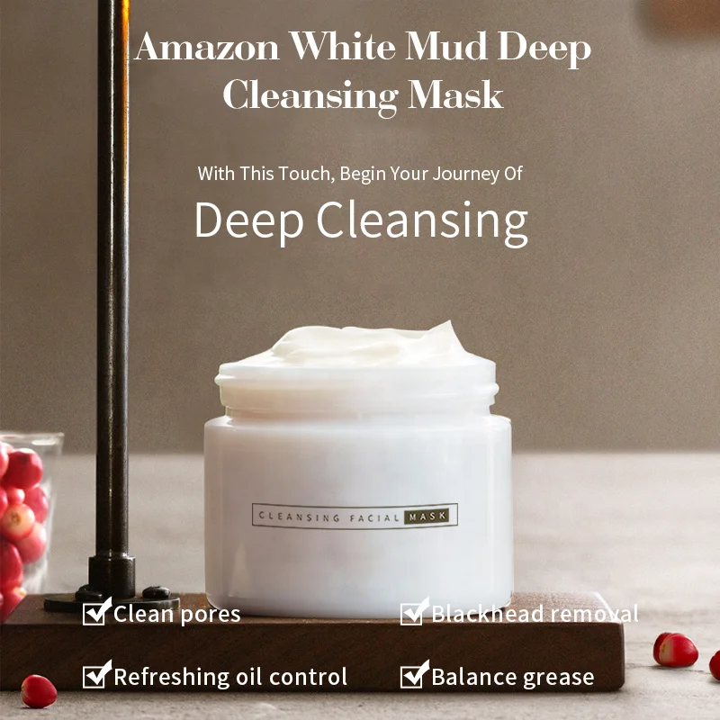 Balancing grease oil natural white clay cleansing mask female beauty moisturizing mask
