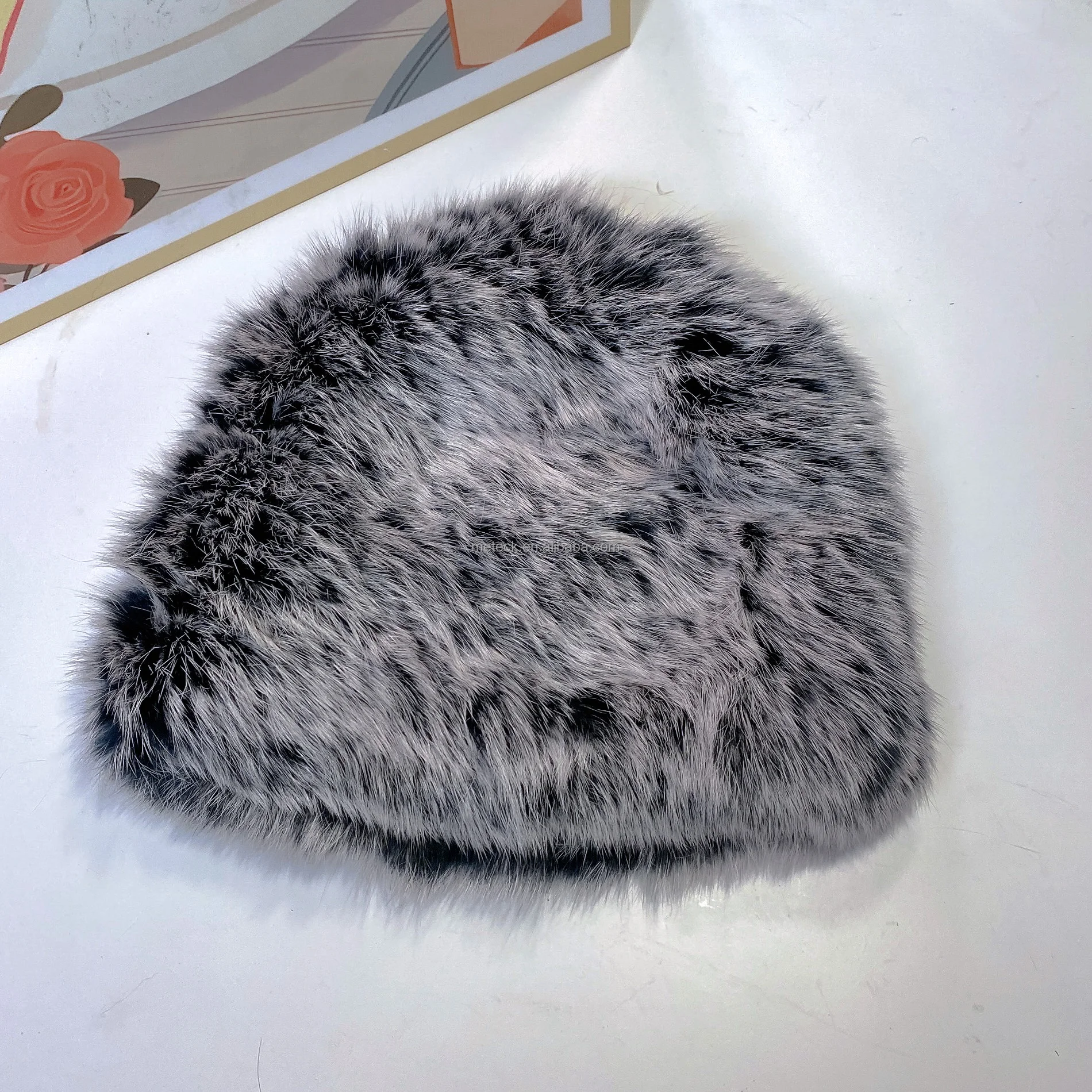 IC-KHR FUR WINTER Hot Sale Rabbit fur hats for women In Winter Female Knitted Warm Hat