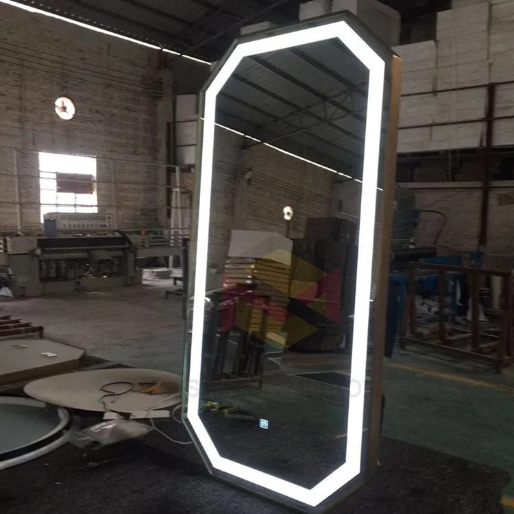 Barber Shop Internet Celebrity Mirror Wall Hanging Hairdressing Single Sided Falling Zone Light Wall Mounted LED MIRROR