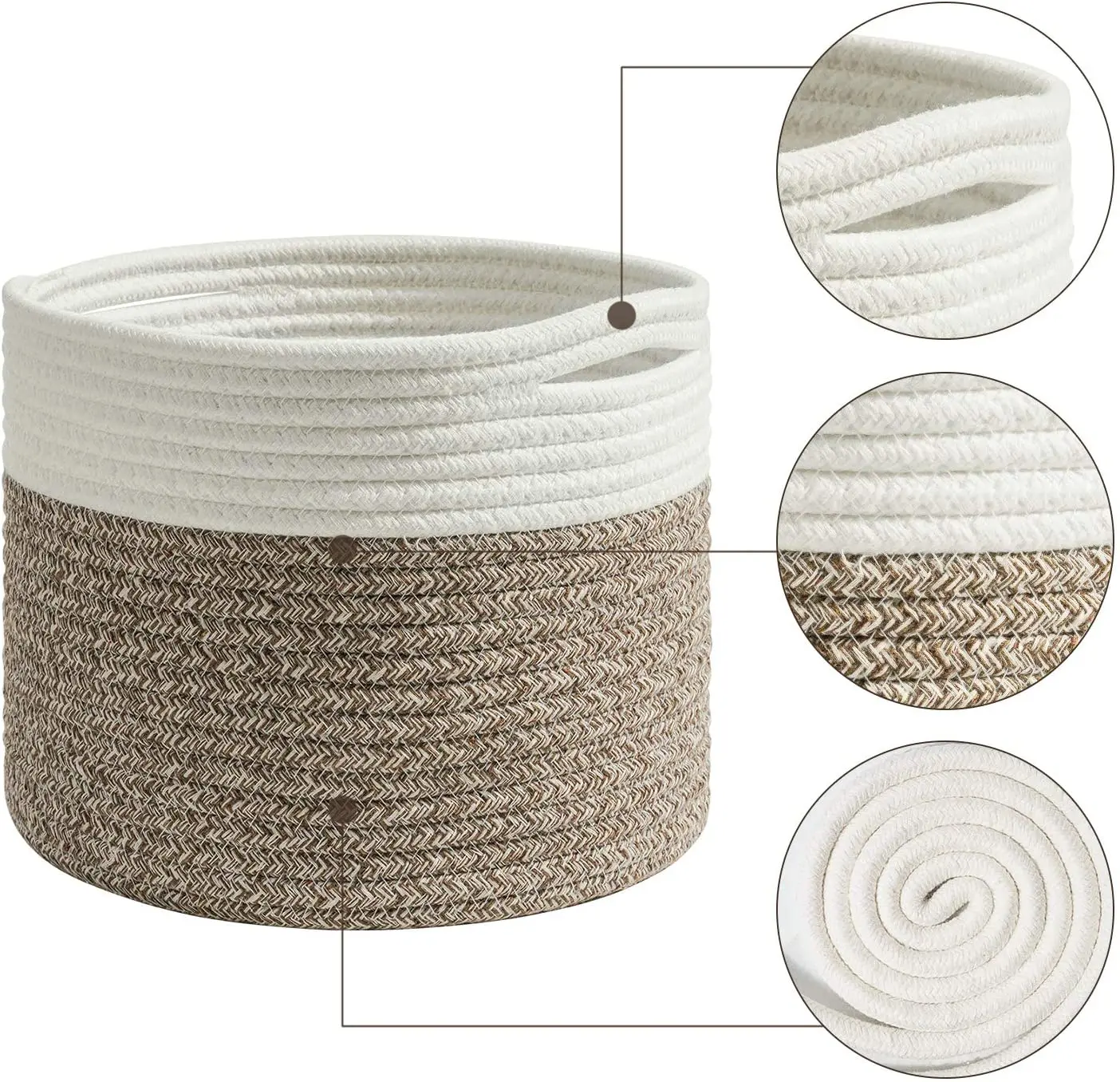 KUYUE Cotton Rope Woven Planter Basket Plant and Pots Baskets Indoor House Planter Basket Fabric Foldable Opp Bag Folding Manual