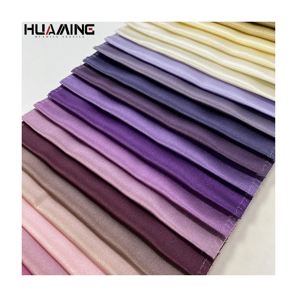 No MOQ 100% Polyester 238GSM Medium Weight Wholesale Jacquard Yarn Dyed Upholstery Satin Silk Plain Fabric For Clothing