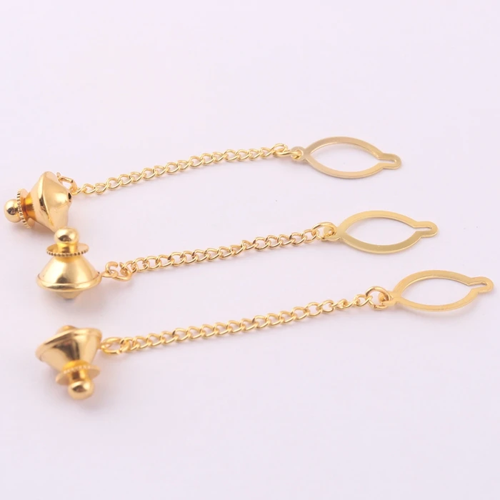 brass metal badge lapel pin backs flat locking pin back with chain