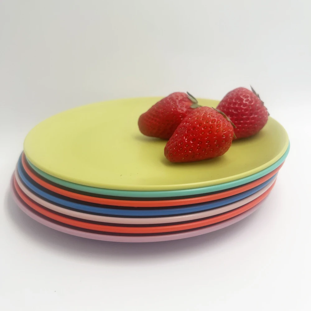 rpet plastic reusable plates durable colourful dinner wholesale promotion