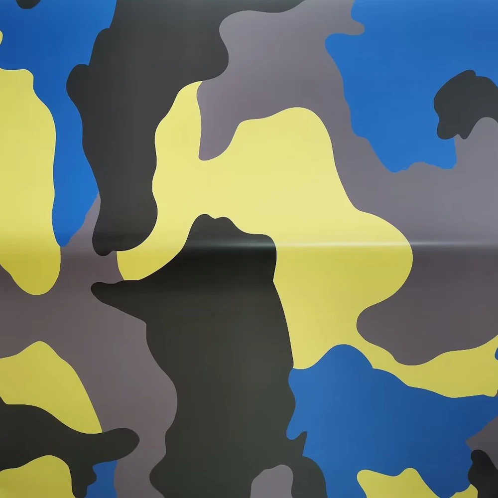 WRAPMASTER 1.52*30meter blue black yellow grey camouflage car vinyl wrap vehicle wraps