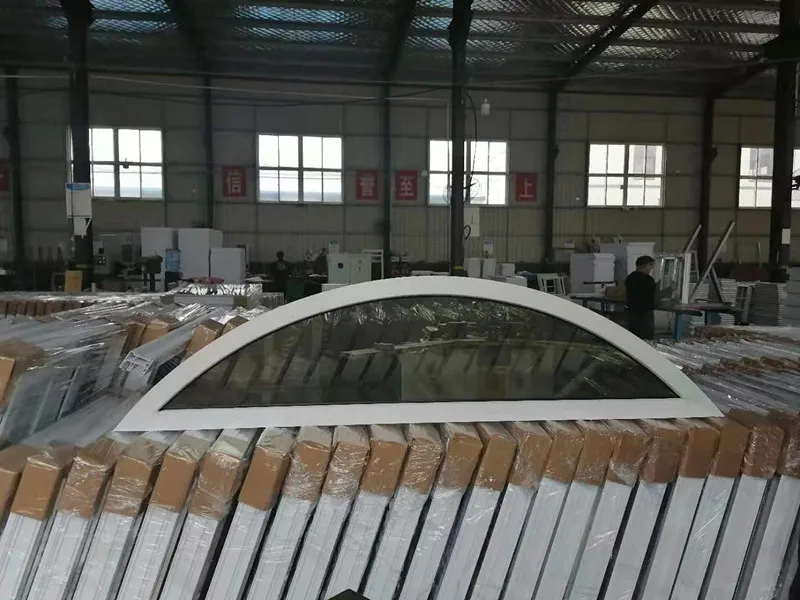 pvc frame half round windows arch windows with grill design