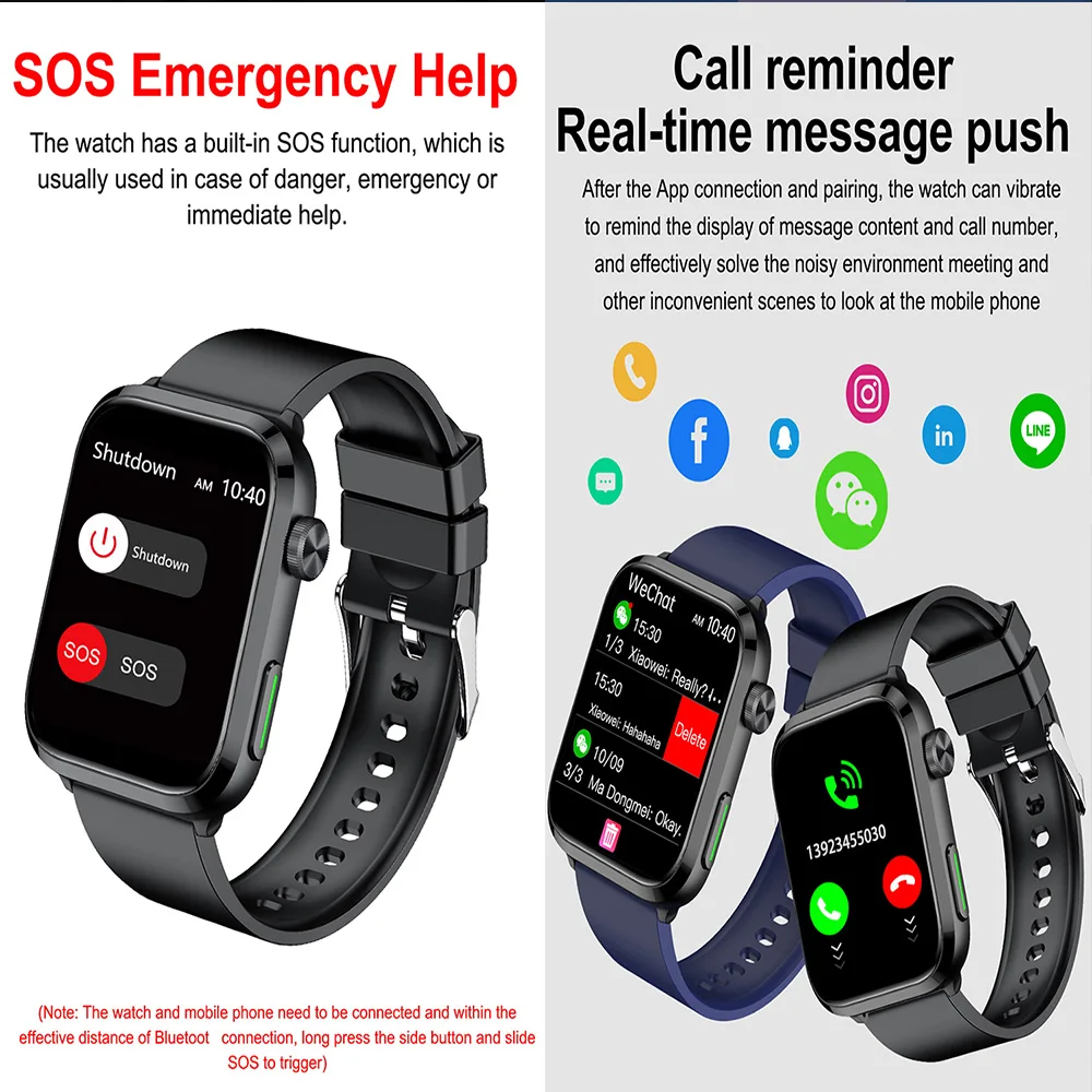 High-end F220 health physiotherapy watch blood sugar uric acid lipid smartwatch Dual-probe 650nm laser therapy smart watch F220