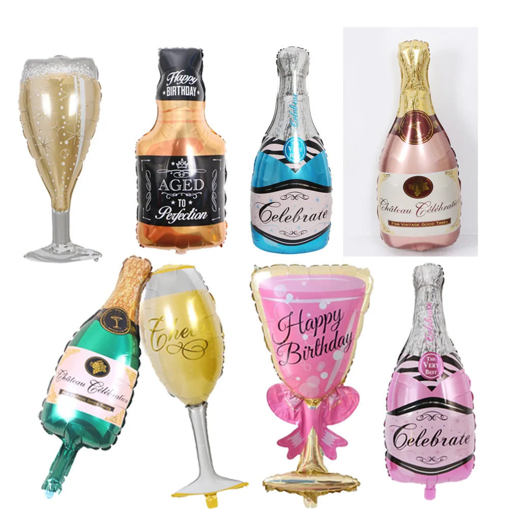 Cheap foil large champagne gin bottle balloon ballons party supplies decorations balloons set