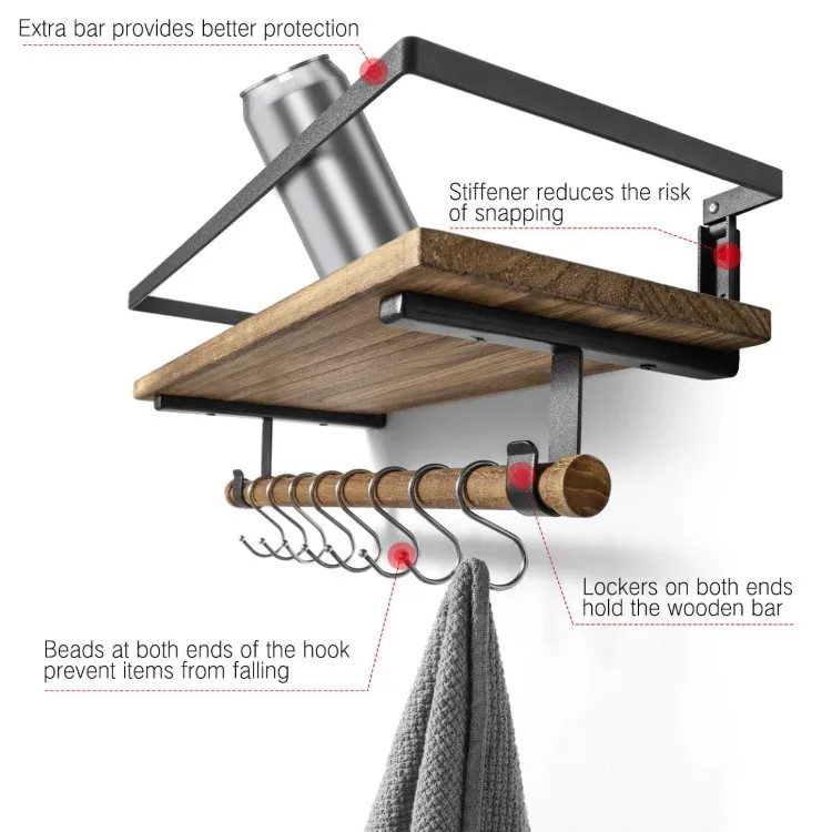 Exquisite durable non toxic handmade home decorative wooden decoration wall shelf