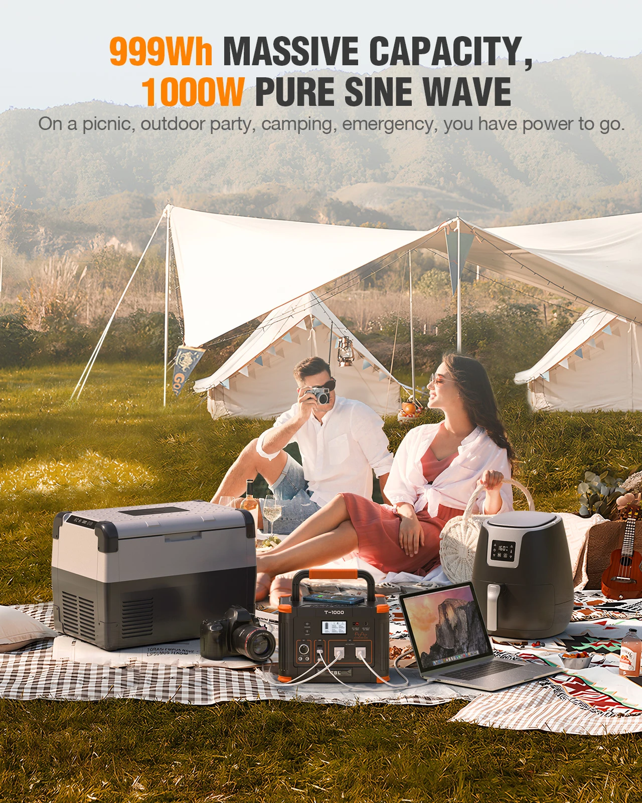 1000W Universal Europe EU Plug Emergency Backup Solar Generator lithium ion Battery Portable Power Station With Solar Panel Char
