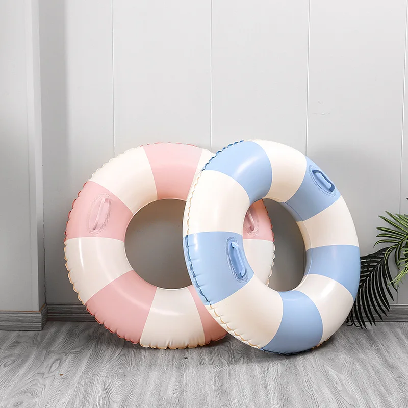 Flotadores De Piscina Swim Circle Seat Tube PVC Stripe Adult Kid Swim tropical Pool Ring Float Raft