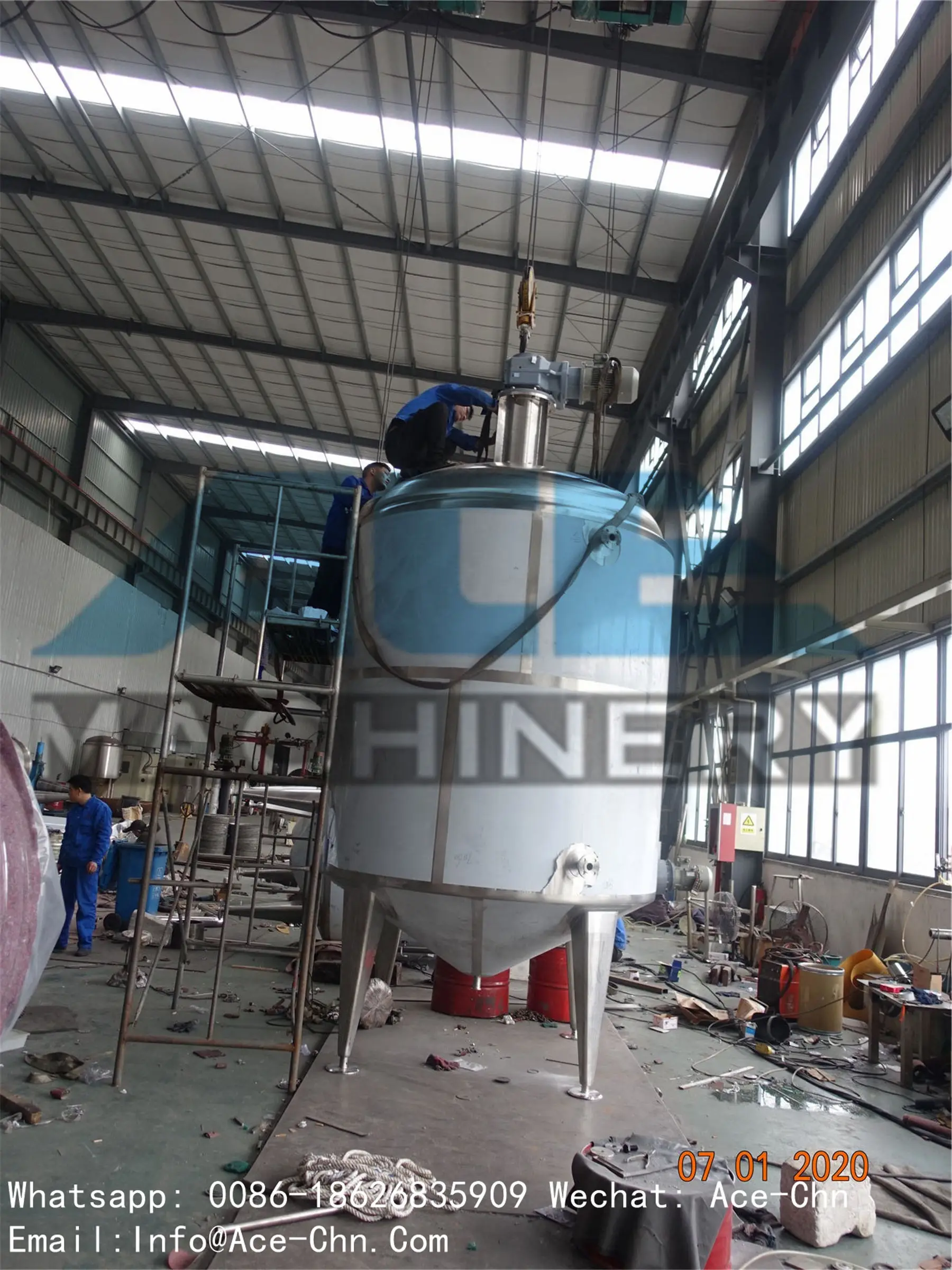 Ace 100L Stainless Steel Mixer Tank/Electrical Heating Liquid Soap Dish Washing Stirrer / Castile Mixing Tank