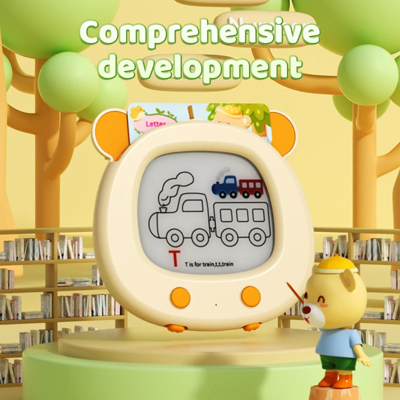 English Flash Cards with LCD Writing and Drawing Tablet Talking Baby Speech Toys for Early Education Learning