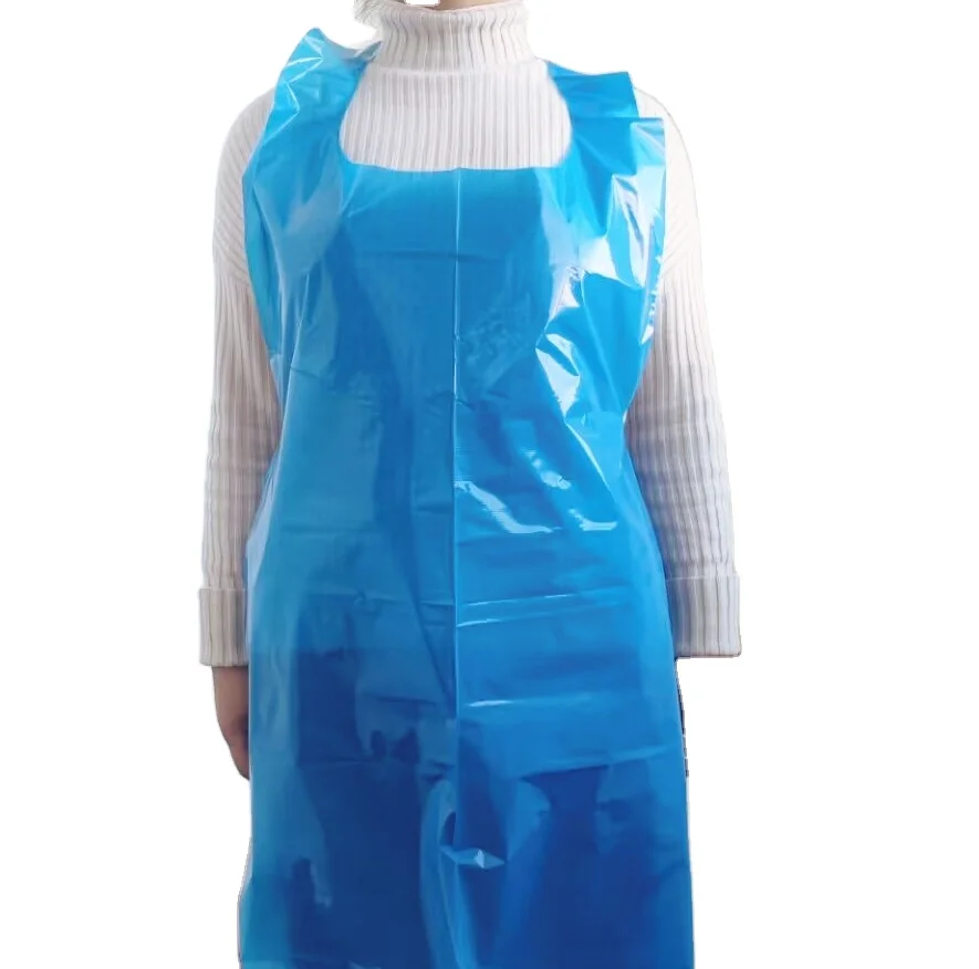 Eco Waterproof Restaurant Adult Seafood Poly Disposable Pe Plastic Lobster Apron Bib
