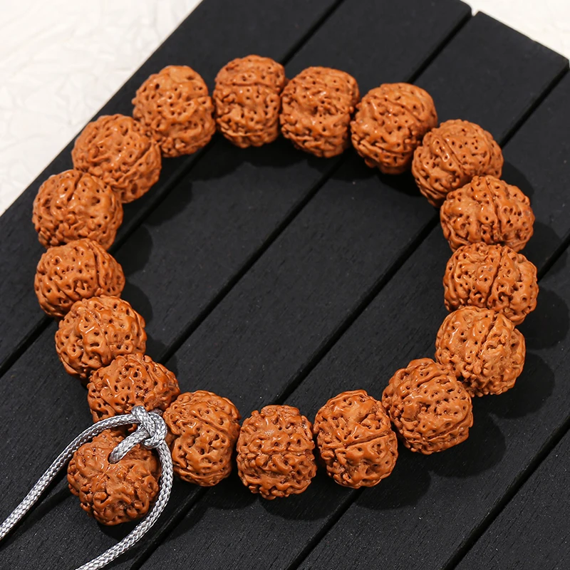 JD Unisex Prayer Tibetan Buddhism Jewelry Nature Rudraksha Meditation Bead Bracelets 14mm 16mm Vajra Bodhi Bracelets